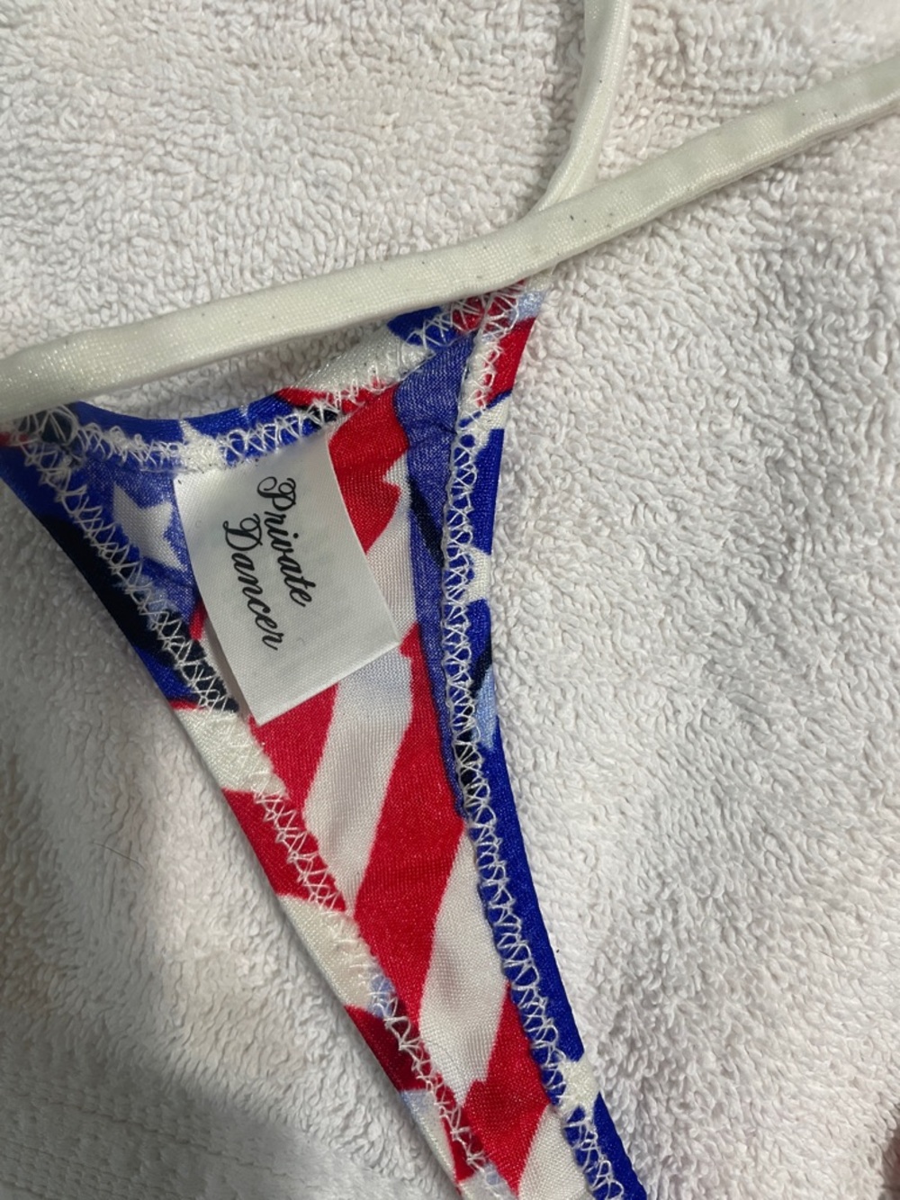 Patriotic Red, White & Blue Women's Thong Bikini - Picture 2 of 4